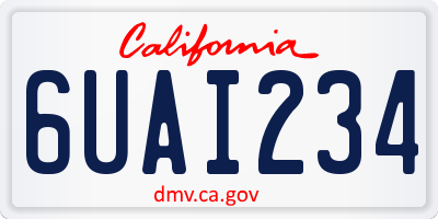 CA license plate 6UAI234