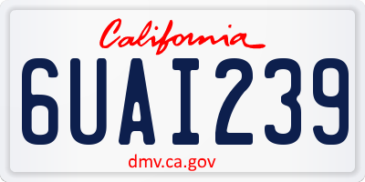 CA license plate 6UAI239