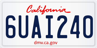 CA license plate 6UAI240