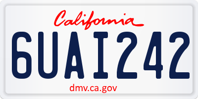 CA license plate 6UAI242