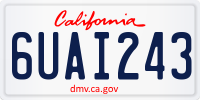 CA license plate 6UAI243