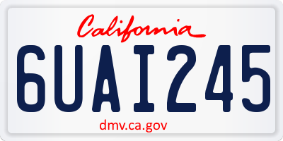 CA license plate 6UAI245