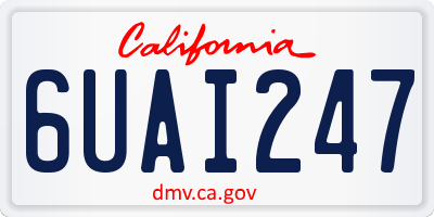 CA license plate 6UAI247