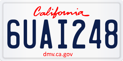 CA license plate 6UAI248