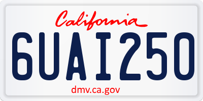 CA license plate 6UAI250