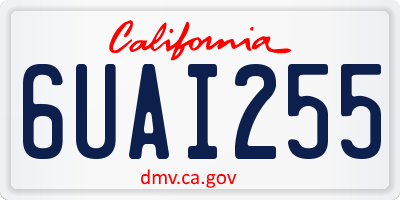 CA license plate 6UAI255