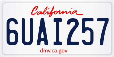 CA license plate 6UAI257