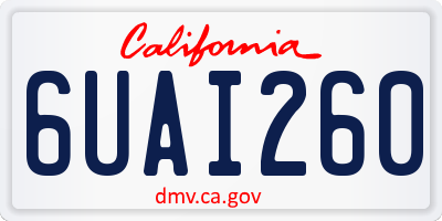 CA license plate 6UAI260