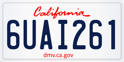 CA license plate 6UAI261