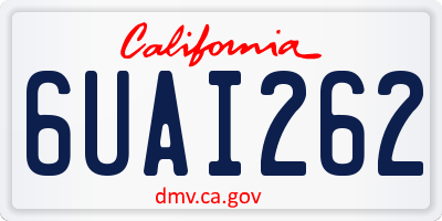 CA license plate 6UAI262