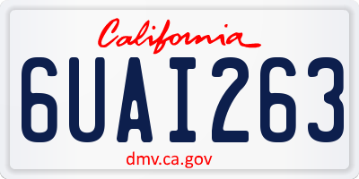 CA license plate 6UAI263