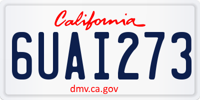 CA license plate 6UAI273