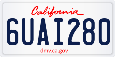 CA license plate 6UAI280