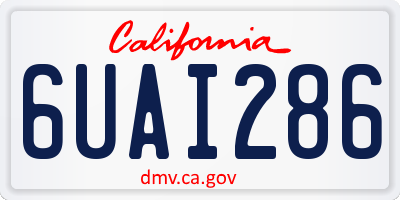 CA license plate 6UAI286