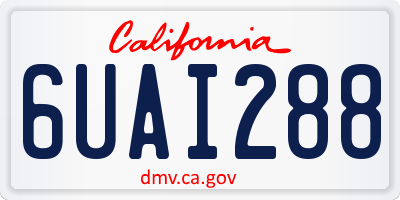 CA license plate 6UAI288
