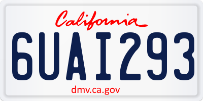 CA license plate 6UAI293