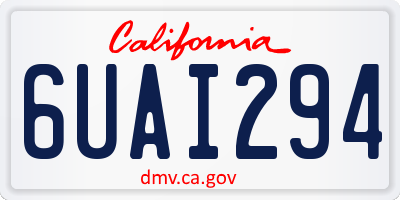 CA license plate 6UAI294