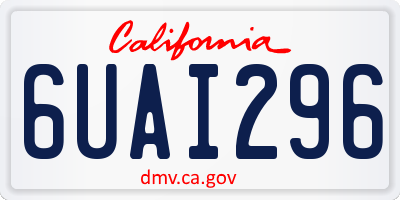 CA license plate 6UAI296