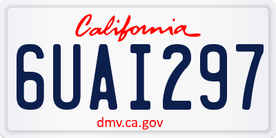 CA license plate 6UAI297