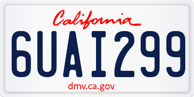 CA license plate 6UAI299