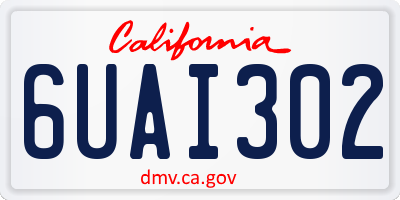 CA license plate 6UAI302
