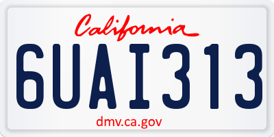 CA license plate 6UAI313