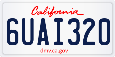 CA license plate 6UAI320
