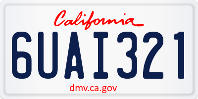 CA license plate 6UAI321