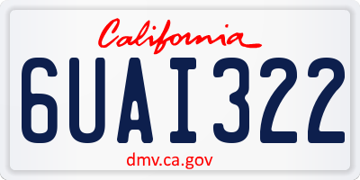 CA license plate 6UAI322