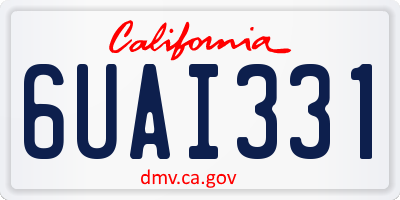 CA license plate 6UAI331