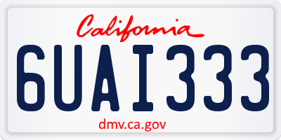 CA license plate 6UAI333