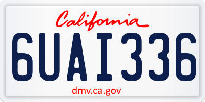 CA license plate 6UAI336