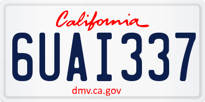 CA license plate 6UAI337