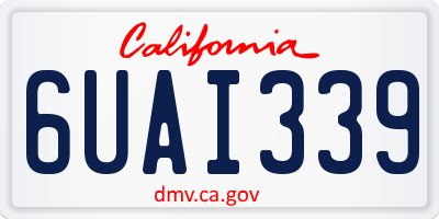CA license plate 6UAI339