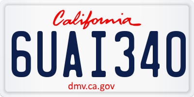 CA license plate 6UAI340