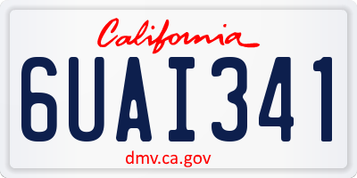CA license plate 6UAI341