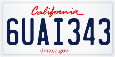 CA license plate 6UAI343