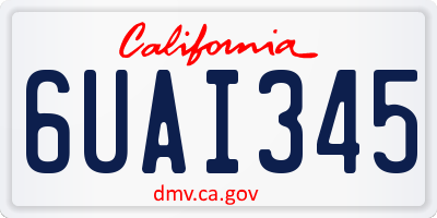 CA license plate 6UAI345
