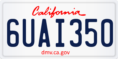 CA license plate 6UAI350