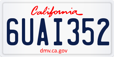 CA license plate 6UAI352