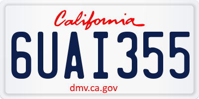 CA license plate 6UAI355
