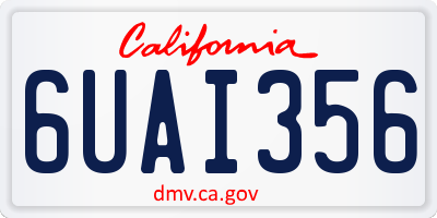 CA license plate 6UAI356