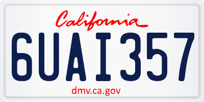 CA license plate 6UAI357