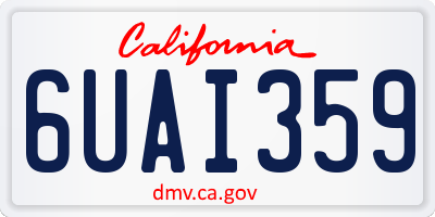 CA license plate 6UAI359