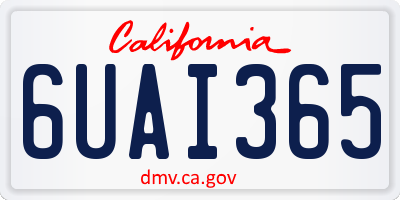 CA license plate 6UAI365