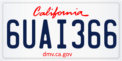 CA license plate 6UAI366