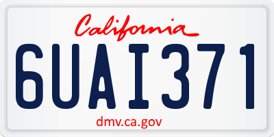CA license plate 6UAI371