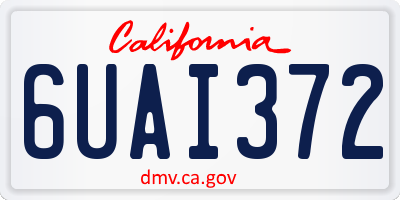 CA license plate 6UAI372