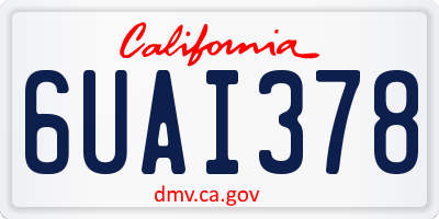 CA license plate 6UAI378