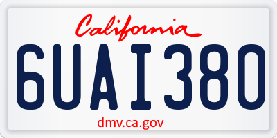 CA license plate 6UAI380